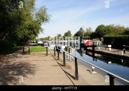 River Lee Navigation, Stanstead Abbotts, Hertfordhsire Stock Photo