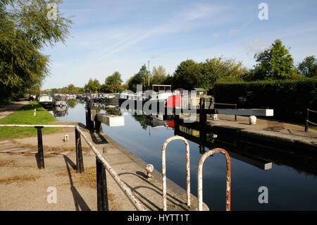 River Lee Navigation, Stanstead Abbotts, Hertfordhsire Stock Photo