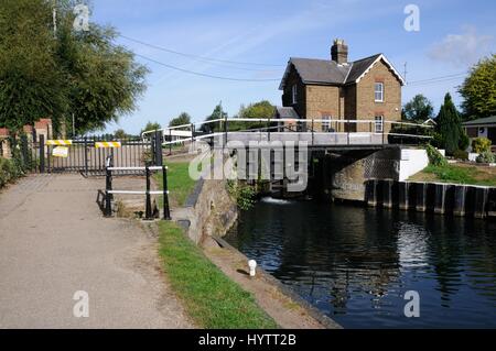 River Lee Navigation, Stanstead Abbotts, Hertfordhsire Stock Photo