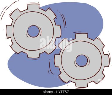 Doodle style gears, cogs, or settings vector illustration Stock Vector