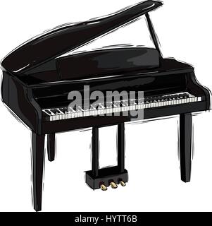 Vector illustration of a musical instrument piano Stock Vector