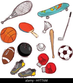 Vector illustration of a Sport balls and equipment Stock Vector