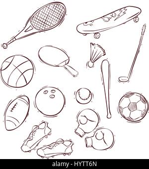 Vector illustration of a Sport balls and equipment Stock Vector
