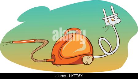 Vector illustration of a cartoon vacuum cleaner Stock Vector