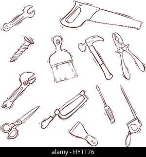 Vector illustration of a Tool icon series set Stock Vector