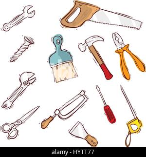 Vector illustration of a Tool icon series set Stock Vector