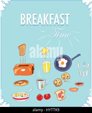 white background vector illustration of a breakfast Stock Vector