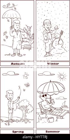 Season and weather vector illustration set Stock Vector Image & Art - Alamy