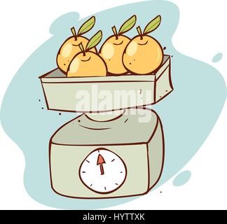 vector illustration of a weight scale flat icon Stock Vector