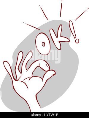 Hand Showing Symbol okay or alright. Gesture of Thumb up. Like Positive ...