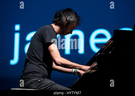 BARCELONA - JUN 16: James Rhodes (pianist and writer) performs in concert at Sonar Festival on June 16, 2016 in Barcelona, Spain. Stock Photo