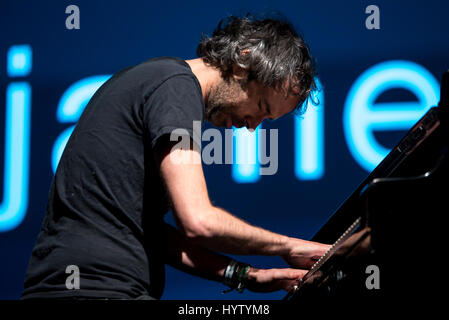 BARCELONA - JUN 16: James Rhodes (pianist and writer) performs in concert at Sonar Festival on June 16, 2016 in Barcelona, Spain. Stock Photo