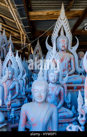 Half finished Buddha statues at the Buranathai Buddha Image Foundry, Phitsanulok, Thailand. Stock Photo