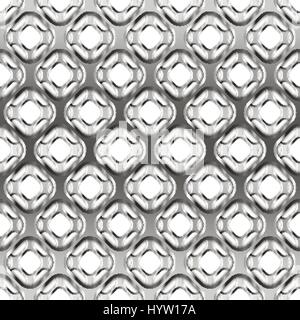 Glossy metallic grid with shadow, seamless pattern Stock Vector
