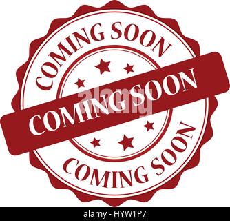 Coming soon red stamp illustration Stock Vector