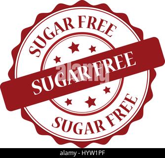 Sugar free red stamp illustration Stock Vector