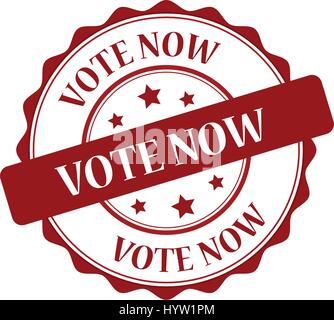 Vote now red stamp illustration Stock Vector