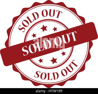 Sold out red stamp illustration Stock Vector