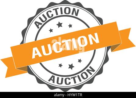 Auction stamp illustration Stock Vector