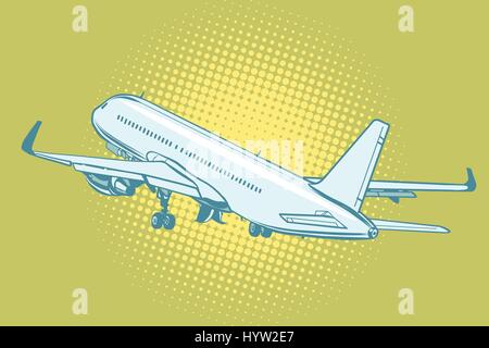 The takeoff of a passenger plane Stock Vector