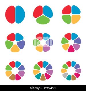 Circle segment set Stock Vector