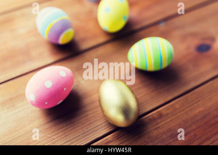 close up of colored easter eggs Stock Photo