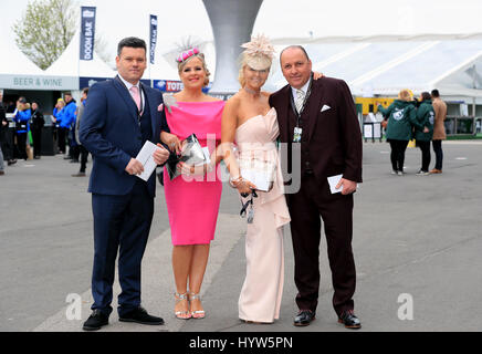 Racegoers on Ladies Day of the Randox Health Grand National Festival at Aintree Racecourse. Stock Photo