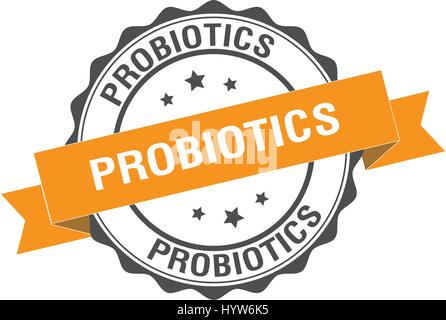 Probiotics stamp illustration Stock Vector