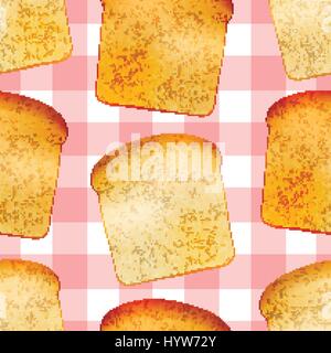 Bright tasty toasts, breakfast seamless pattern Stock Vector
