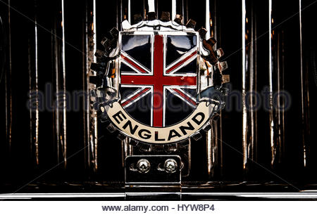 Car Badges on the grill of a vintage Wolseley car Stock Photo: 26545296 ...