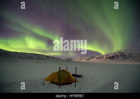 Ski touring in Abisko region, Sweden, Europe Stock Photo