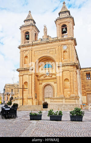 Church of Our Lady of Pompei, Marsaxlokk, Malta island Stock Photo