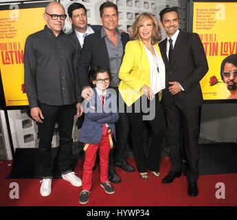 Los Angeles, California, USA. 26th Apr, 2017.  Cast, Actor ROB CORDDRY, KEN MARINO, ROB LOWE, EUGENIO DERBEZ, RAQUEL WELCH, little boy RAPHAEL ALEJANDRO at the ''How To Be a Latin Lover'' Premiere held at The Dome at the Arclight Theate, Hollywood, Los Angeles Credit: Paul Fenton/ZUMA Wire/Alamy Live News Stock Photo