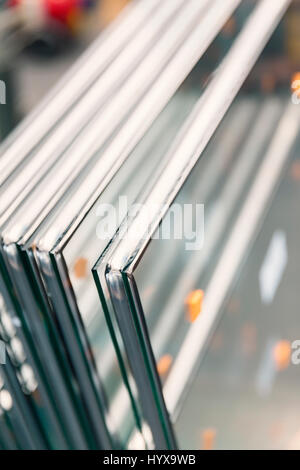 making double-layer glass windows, close up Stock Photo