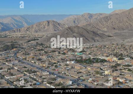 Peru, Nasca City, Aerial View Stock Photo