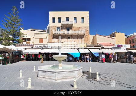 El Venizelou Square on seafront, Chania, Chania Region, Crete, Crete ...