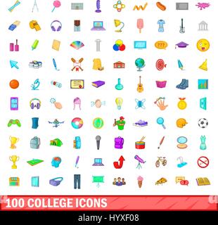 100 college icons set, cartoon style Stock Vector Image & Art - Alamy