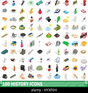 100 history icons set, isometric 3d style Stock Vector Image & Art - Alamy