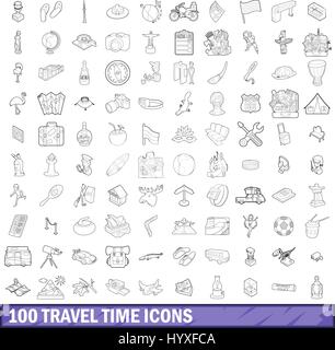 Set of picnic time thin line icons isolated on white. Weekend outdoor ...