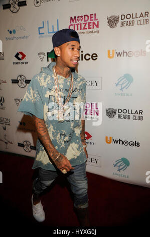 Tyga attends THE WORLD’S LARGEST PIZZA FESTIVAL on Friday, September 4th, 2015 at a Beverly Hills estate in Beverly Hills, CA. Stock Photo