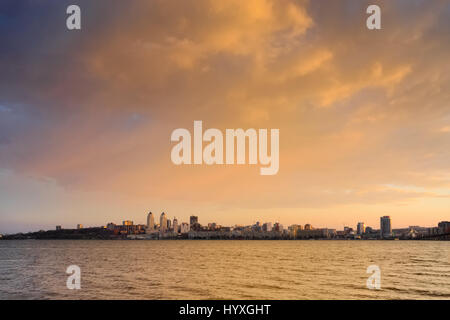 Majestic colorful sunset after storm in the Dnipropetrovsk. Ukraine Stock Photo