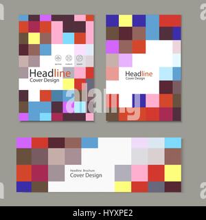 Brochure template design with squares and rectangles Stock Vector