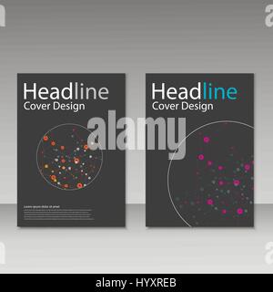 Science vector background. Modern vector templates for brochure, flyer, cover magazine or report in A4 size. Molecule structure and communication on t Stock Vector