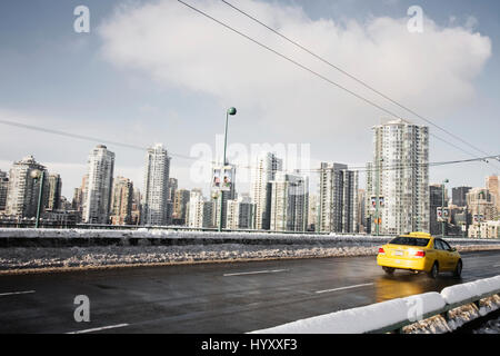 Construction cranes downtown Vancouver Stock Photo