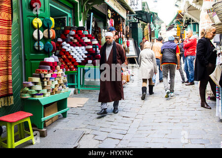 Shops, or souks, offering  a variety of goods, including fragrances, clothing, shoes, jewelry and a host of souviners. line the narrow passageways of  Stock Photo