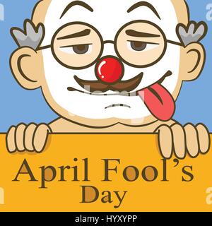 April Fool's Day. Funny glasses nose Stock Vector