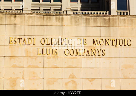 Estadi Olimpic de Monjuic Lluis Companys, 1992 Olympics venue, Barcelona, Catalunya, Spain Stock Photo