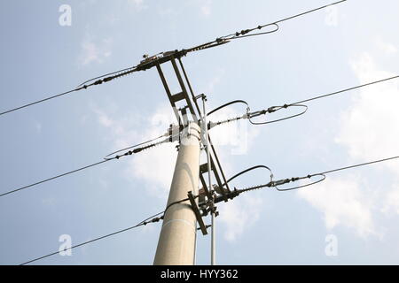 high voltage pole Stock Photo