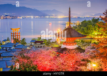 Miyajima Island, Hiroshima, Japan in spring. Stock Photo