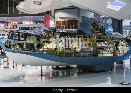 Cutaway of a Consolidated Catalina PBY5B at the National Naval Air Museum, Pensacola, Florida Stock Photo